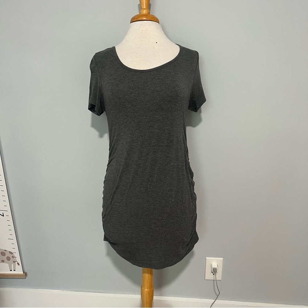 PinkBlush Dark Gray Short Sleeve Mini Dress Size M Maternity Size M Maternity